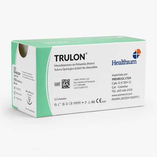 Trulon Black 6-0 45cm 3/8 Circle Reverse Cutting 11mm Truprime
